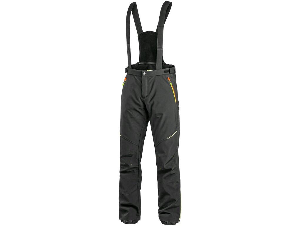 Kalhoty CXS TRENTON 1420 003 816 zimní softshell pánské černé HV žlutooranžové 48